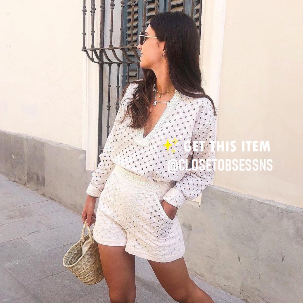 SOLD! ZARA Embroidered Eyelet Shorts* - Picture 12 of 16